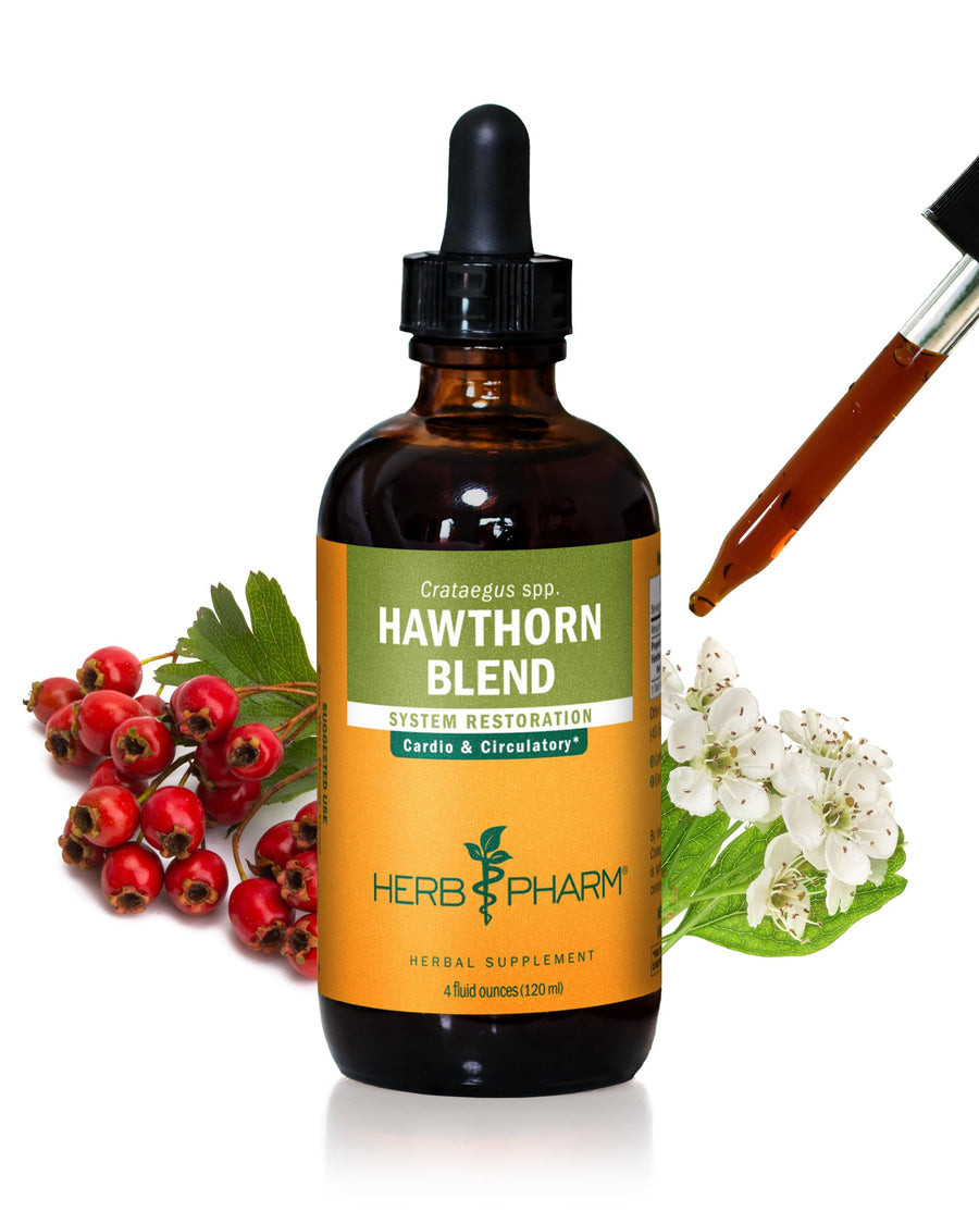 Hawthorn Blend Liquid Extract for Cardiovascular and Circulatory Support - 4 Ounce