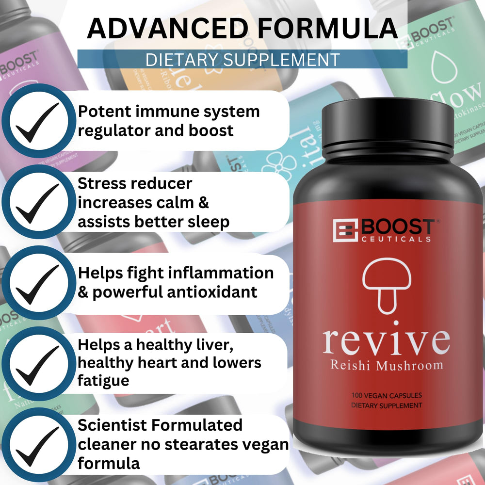 Reishi Mushroom Capsules - Vegan Non GMO No Stearates G