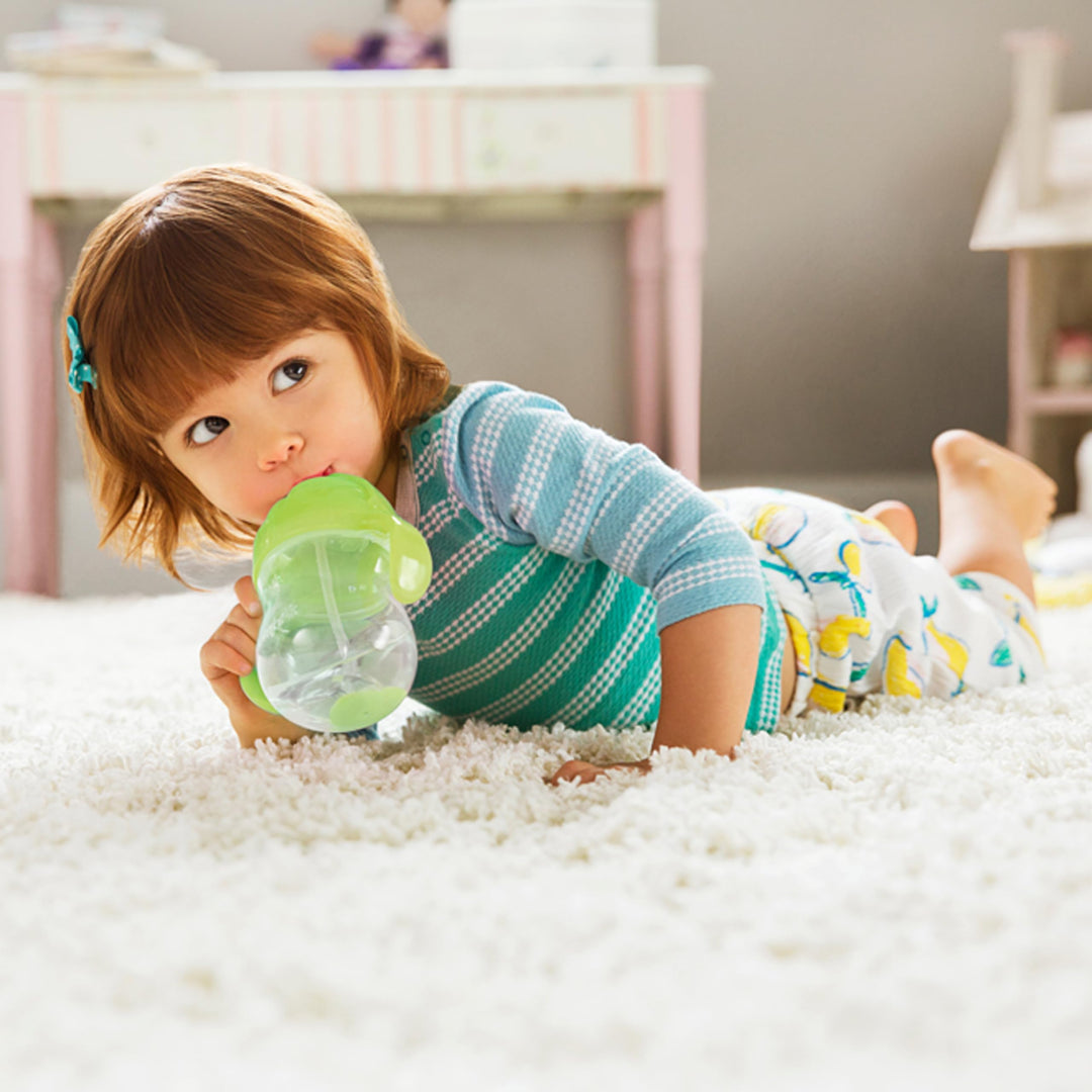 Munchkin® Any Angle™ Sippy Cup for Toddlers, Weighted Straw Trainer Cup with Click Lock™ Lid, 7 Ounce, Green
