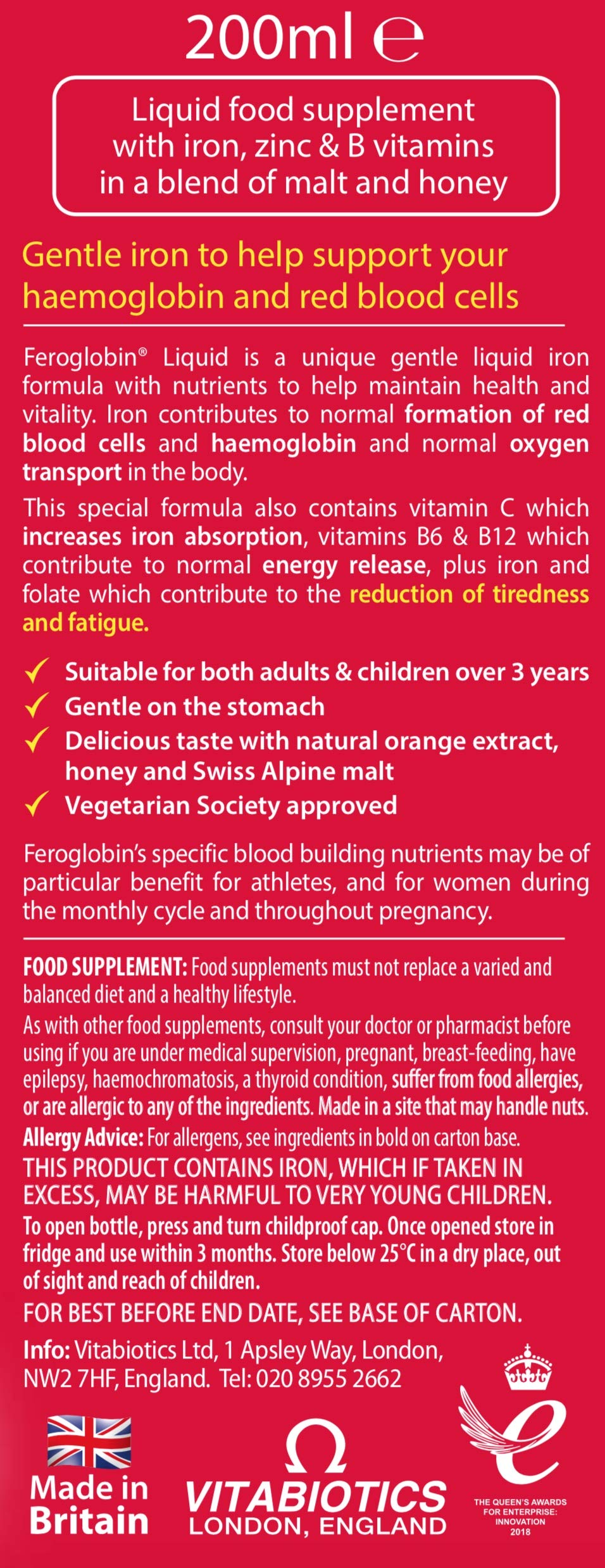 Feroglobin Gentle Iron and Nutrient Liquid - Reduce Tir