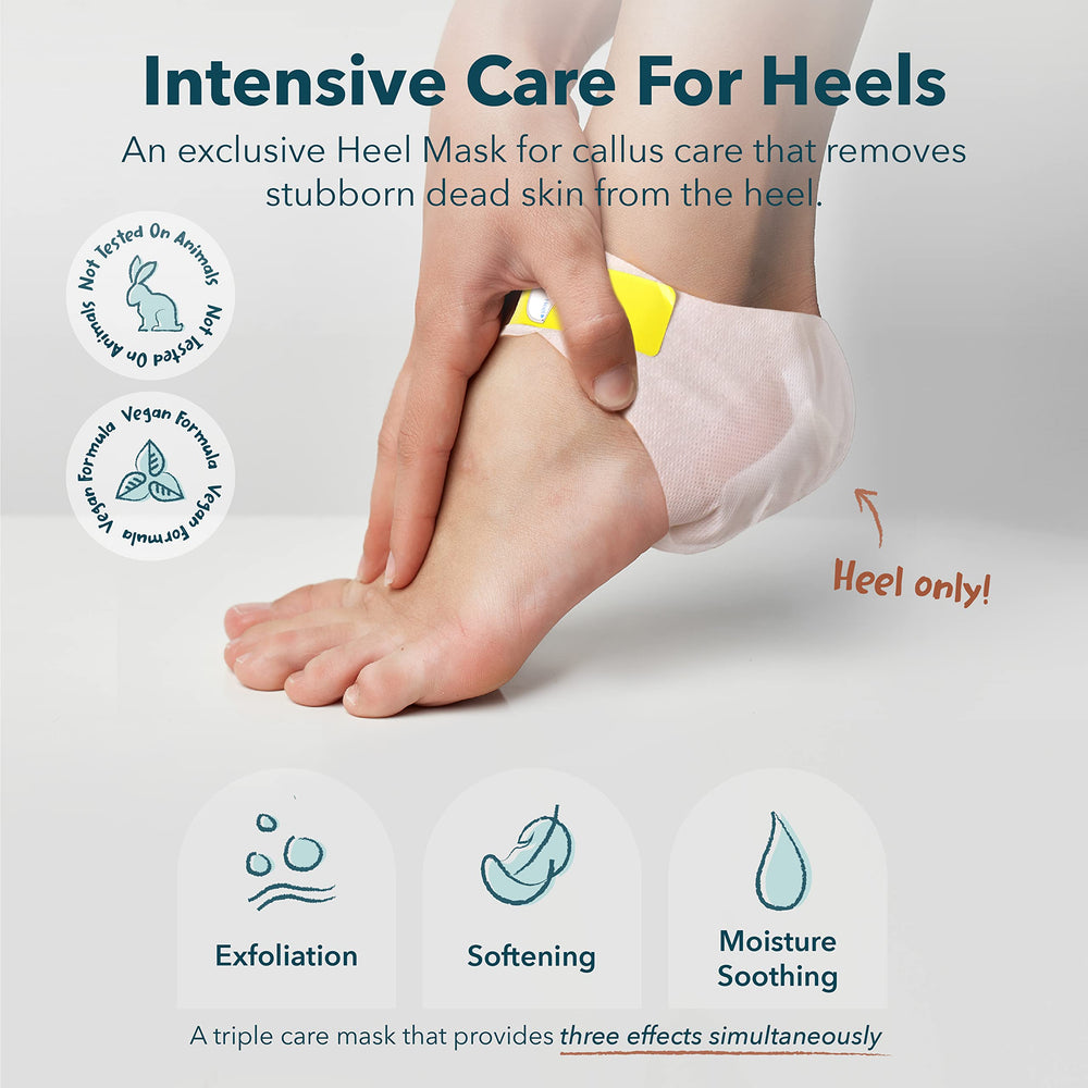PUREDERM heel mask 0.63oz/ Korean beauty/Exfoliating foot peeling mask, Foot mask, Foot peeling, Removes Dead skin, Foot spa, Self foot care/Heel patch/Moisture foot mask (Exfoliating Heel Mask)