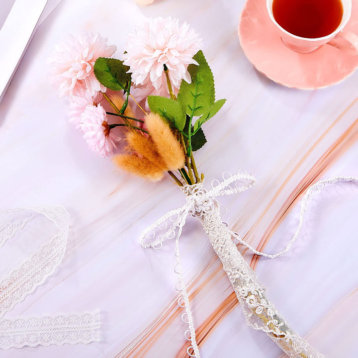 10 Yards Gimp Braid Trim with Elastic Button Loop Bridal Button Loops Dress Zipper Extender Upholstery Trim Sewing Trim Embellishment for Wedding Costume DIY Crafts Jewelry Home Decor (White)