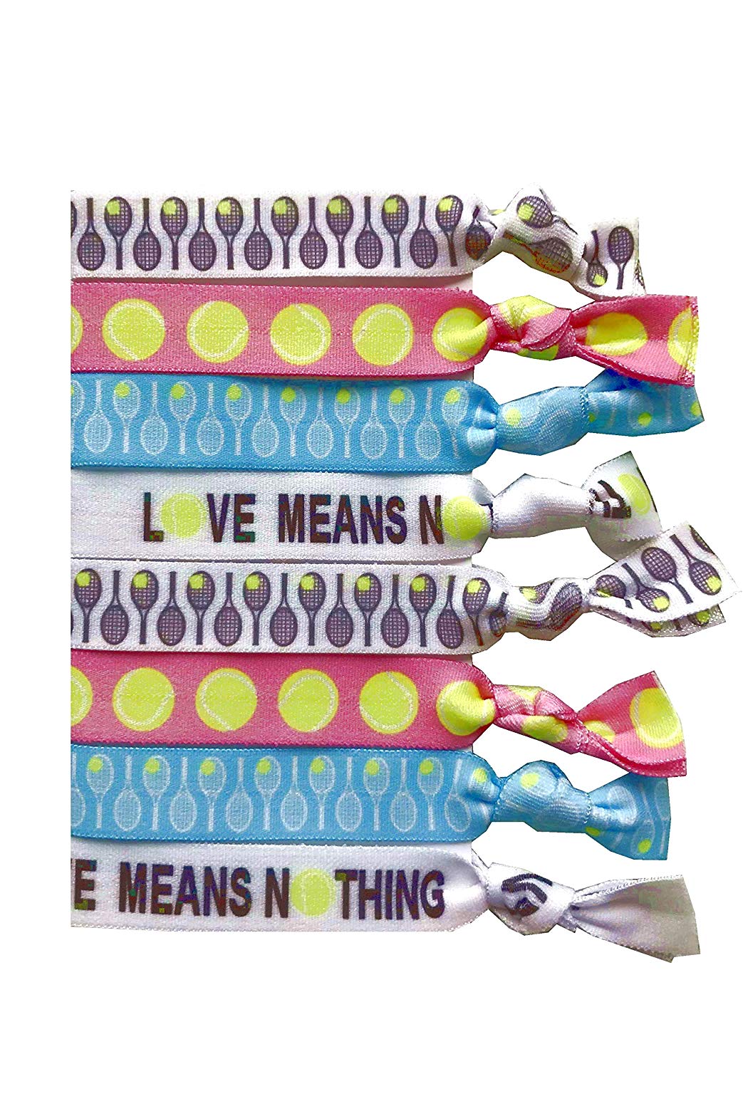 8 Piece Tennis Hair Elastic Set - Accessories for Players, Women, Girls, Coaches, Doubles Partners, High School Tennis Teams, Women&#39;s Leagues -MADE in the USA