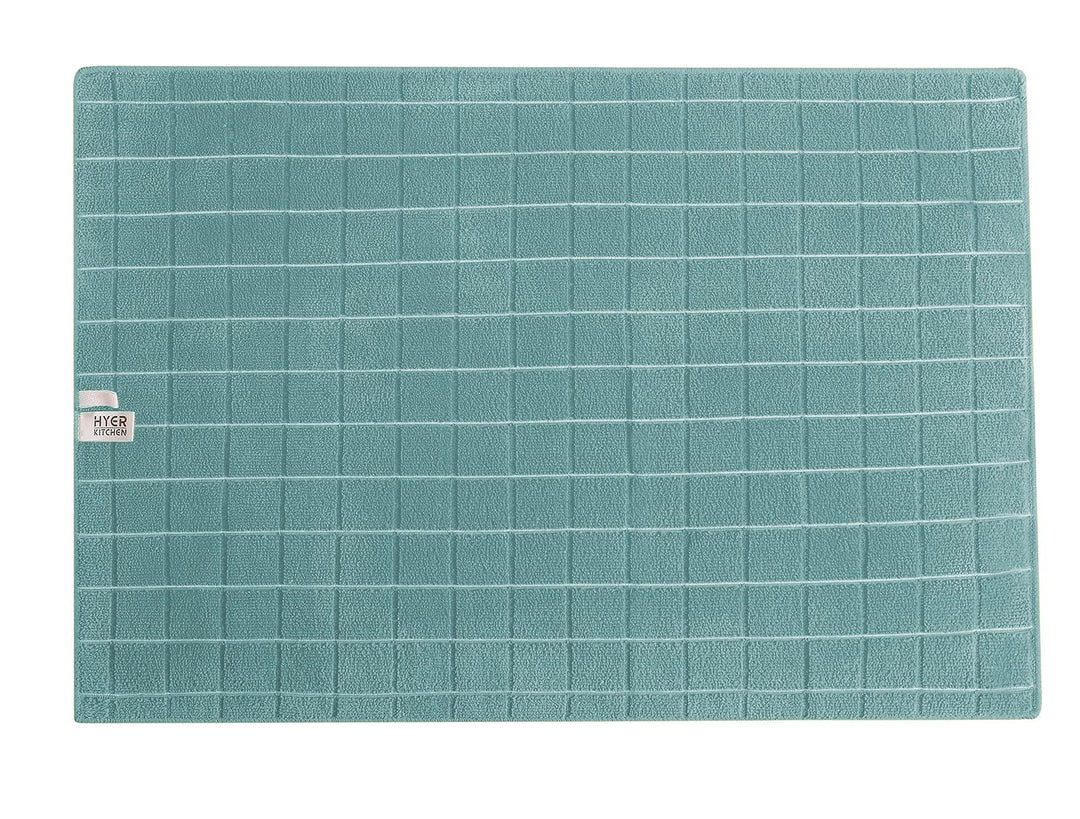 Microfiber Dish Towels - Soft, Super Absorbent and Lint Free Kitchen Towels - 8 Pack (Lattice Designed Lake Blue Colors) - 26 x 18 Inch