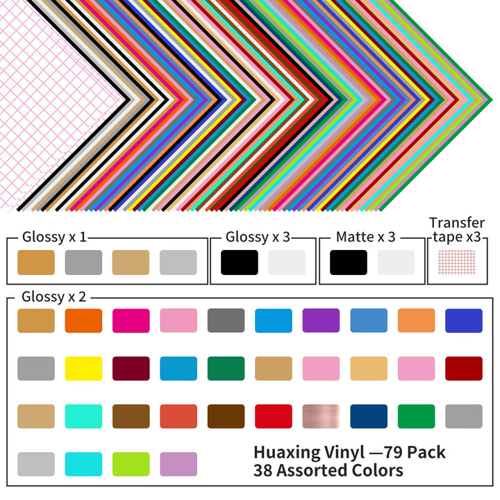 Huaxing Permanent Self Adhesive Vinyl Sheets (Pack of 7
