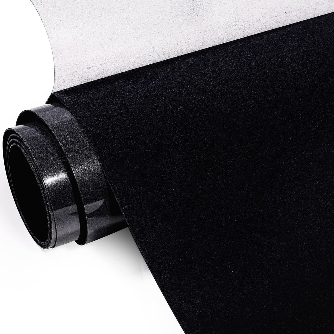 Flock Vinyl,Puff Heat Transfer Vinyl Black Iron on Vinyl for CRI - 9.8 inches x 6 Feet HTV Vinyl Roll for Vinyl Cutter,DIY T-Shirt and Other Fabric