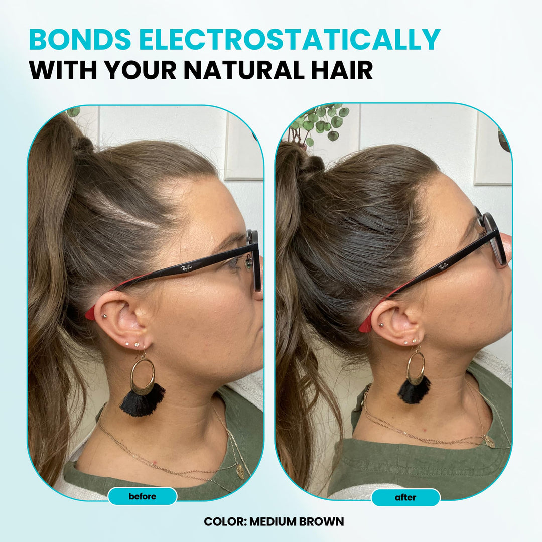 Hair Thickening Fibers - 30g - Natural - High Performance Hair Loss Concealer - Does Not Run When Wet (Medium Brown)