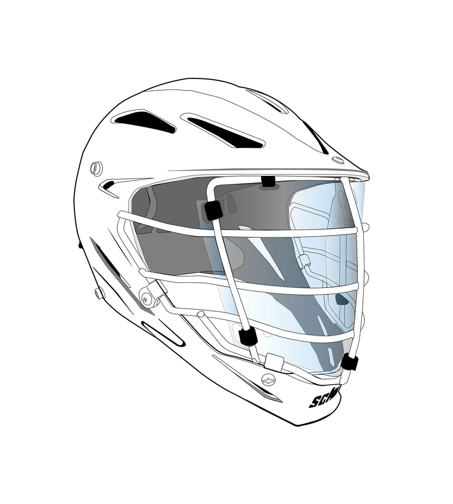 Splash Shield for Lacrosse Helmet Facemask, Improves Hygiene and Protects from Coughs, Sneezes, Spit and Sweat, Clear Non-Tinted for Easy Visibility, Set of 3 (LXSPLSH)