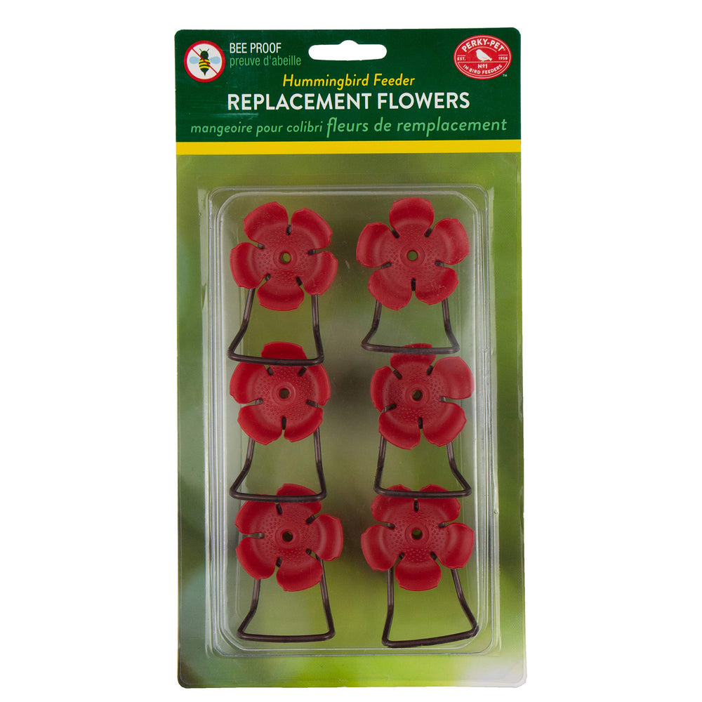 91RF Replacement Red Hollyhock Flower Ports & Perches-6 Pk
