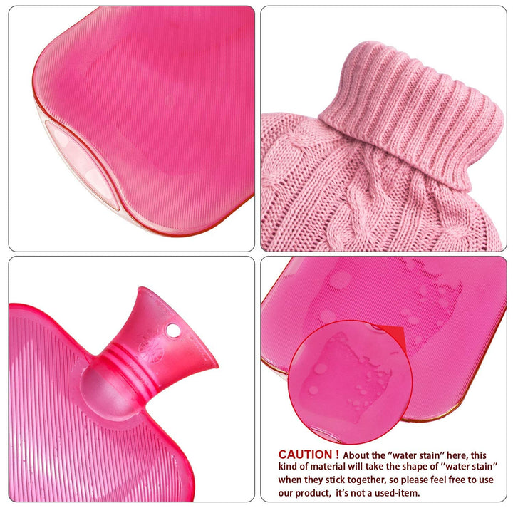 Attmu Premium Classic Rubber Hot Water Bottle, Transpar