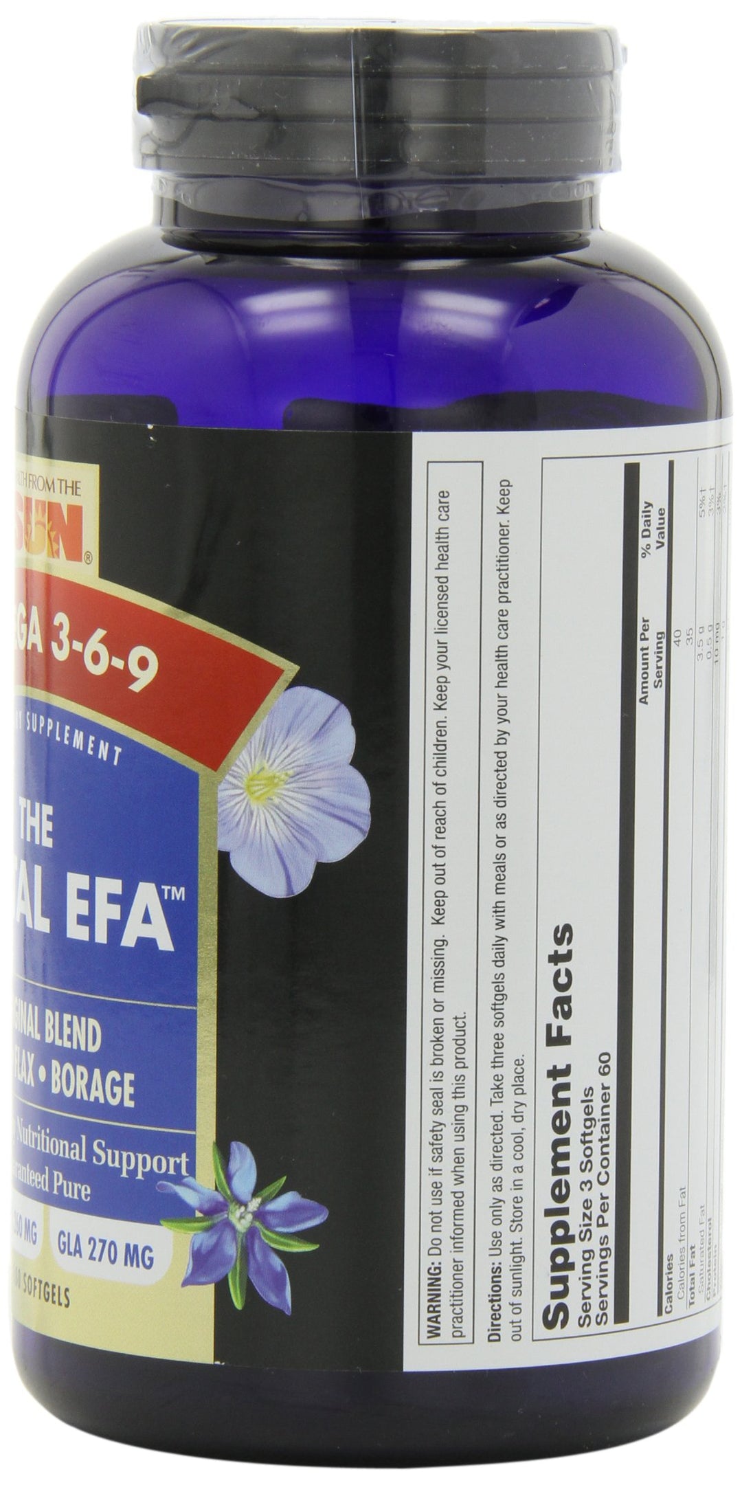 Health From the Sun The Total EFA Omega 3-6-9-180 Softgels by Health From The Sun