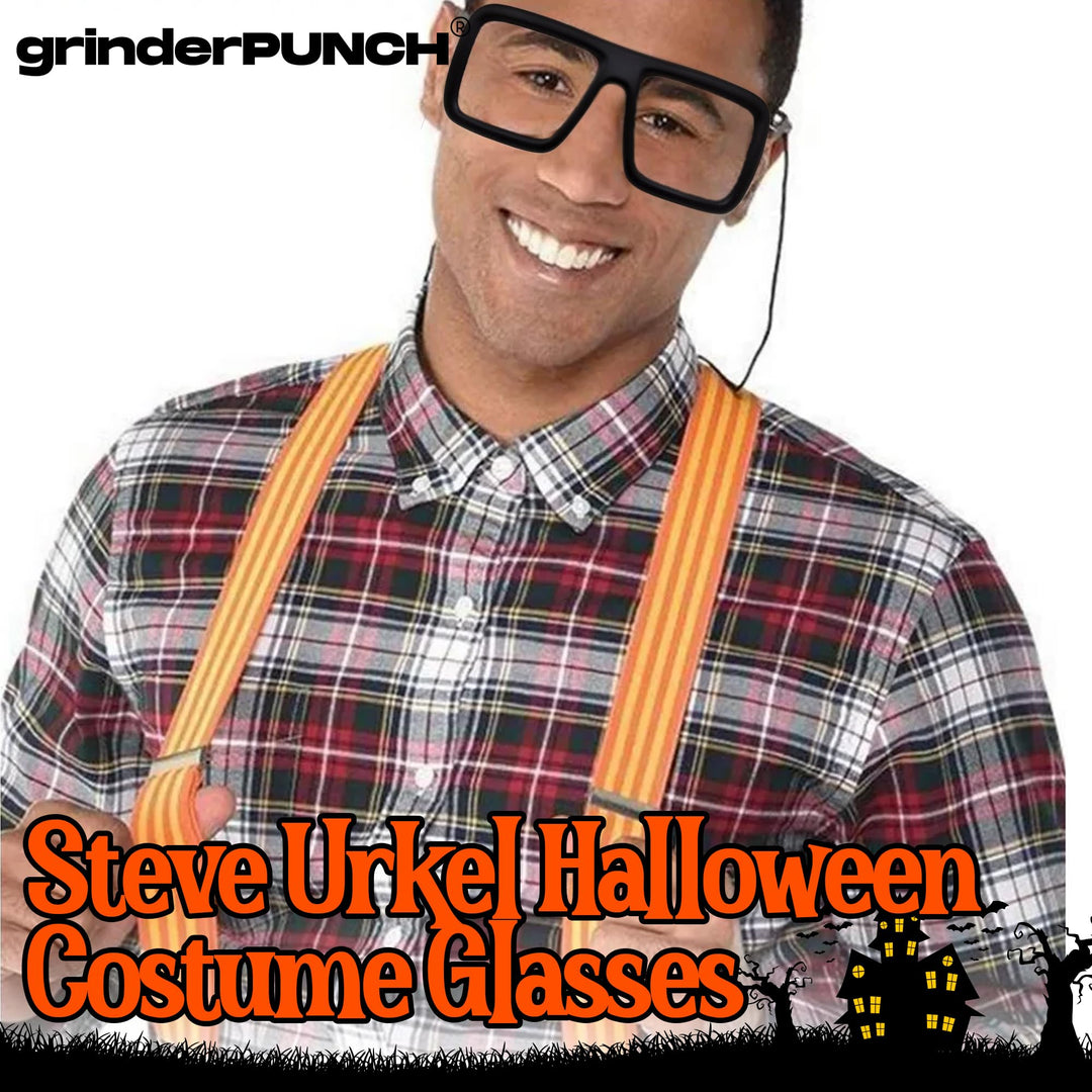 grinderPUNCH Thick Square Frame Clear Lens Glasses Eyeglasses Super Oversized Fashion and Costume - Matte Black