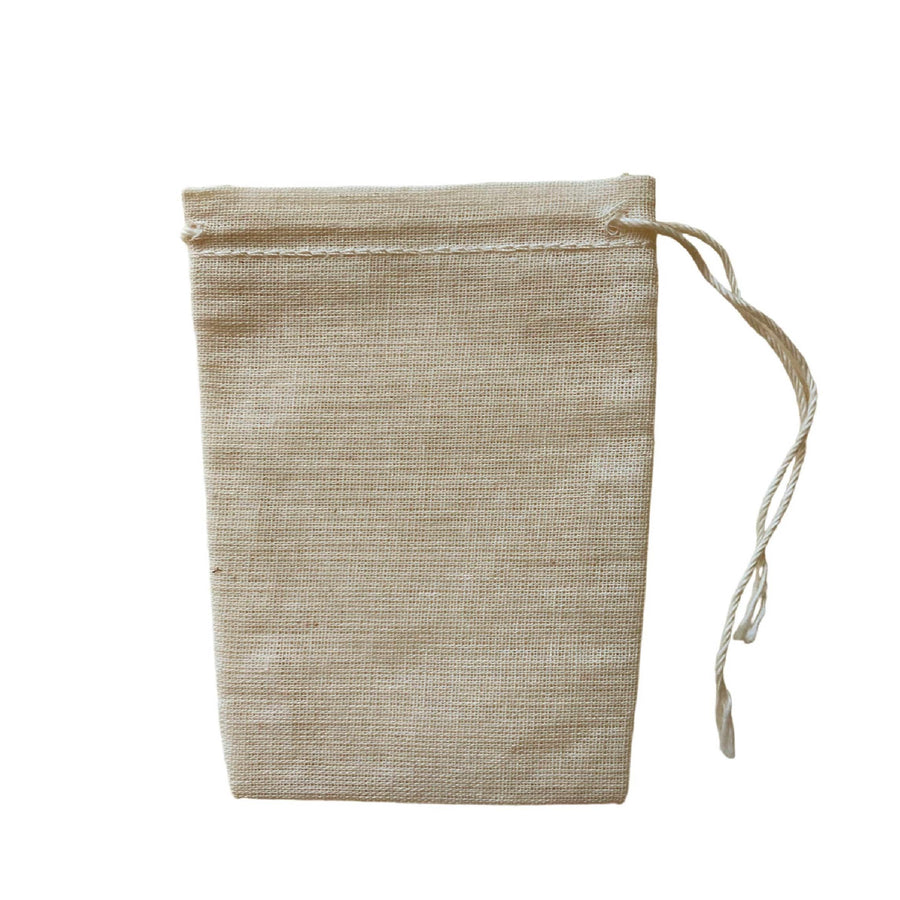 100% Cotton All-Natural Drawstring Bag, Pouches for Enclosing Bulk Spices, Tea, Potpourri, Jewelry, Crafting, Wedding Favors, 3 x 4, Pack of 4