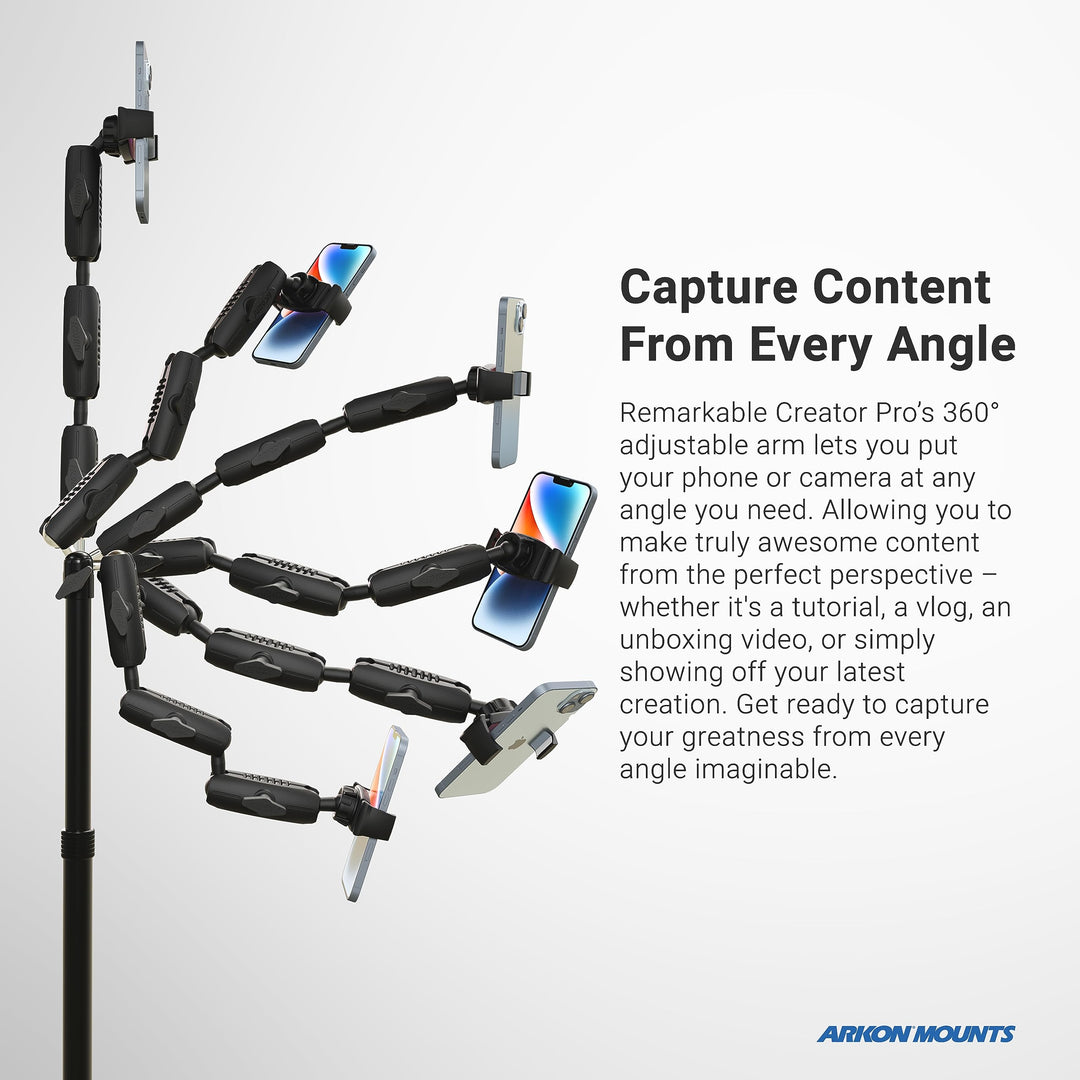 Mounts - Overhead Phone Mount - Versatile Solution for Artists, and Nail Art - Sturdy and Stable Design with 360-Degree Adjustability - Ideal for Video Recording, Vlogging, Cooking, and Drawing