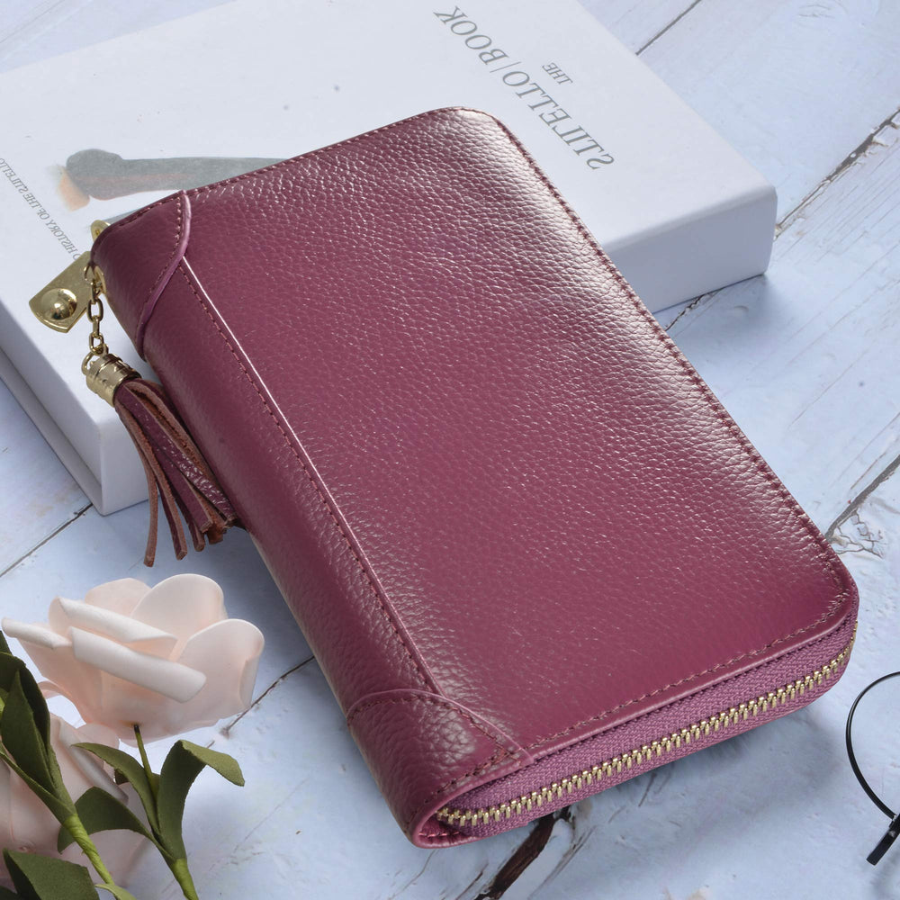 Easyoulife Credit Card Holder Wallet Womens Zipper Leat