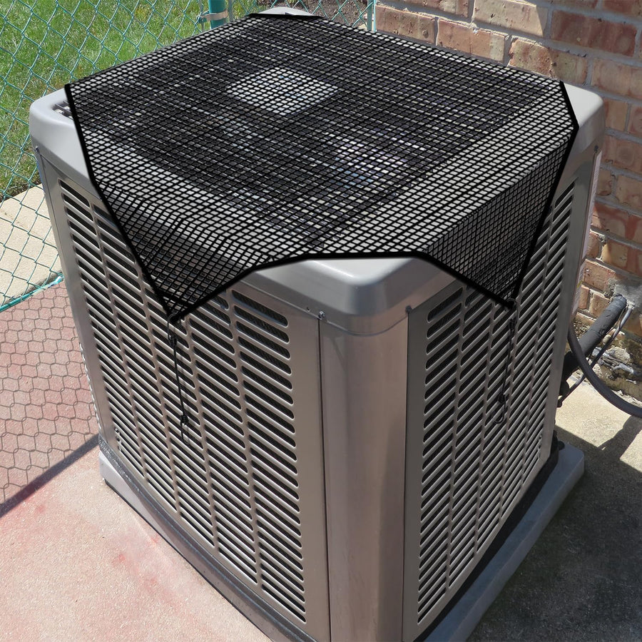 32x32 Outdoor AC Unit Cover Mesh Outside Air Conditioner Compressor Condenser Defender Cover Dog Playpen Cover with 4 Bungee Cords