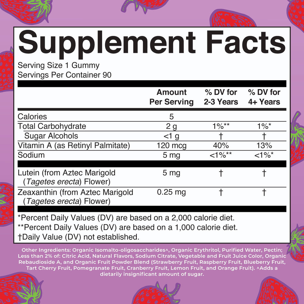 Eye Care Gummies | Eye Health Vitamins for Adults and Kids | Lutein and Zeaxanthin Supplements | for Eyes | Vegan | Non-GMO | Gluten Free | 90 Count | 45 Day Supply