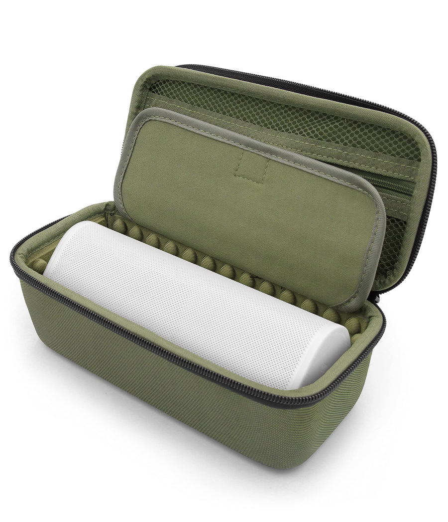 Travel Case Compatible With Sonos Roam Portable Smart Speaker and Charger Cable Accessories – Padded Impact Resistant with Carabiner