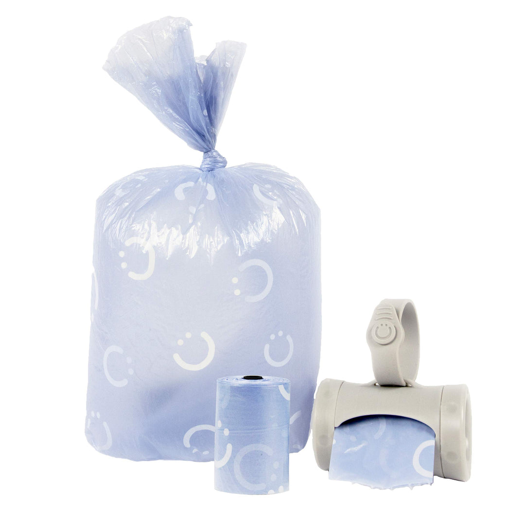 On The Go Gray Bag Dispenser and Waste Disposal Bags Refill, Lavender Scented, Baby Savings Bundle