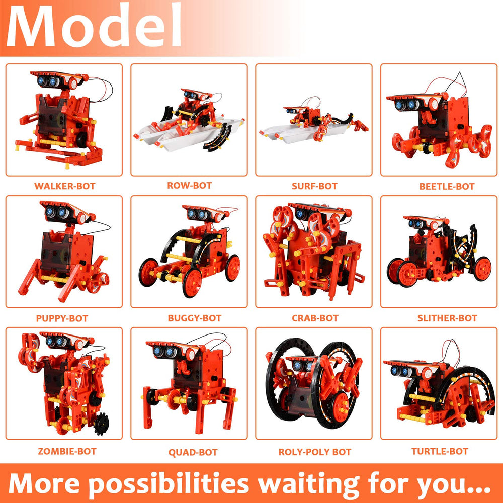 STEM Projects 12-in-1 Solar Robot Toys,Learning Science Experiment Kit, Easy to Build,Gifts for Kids Ages 8+ Year Olds Boys