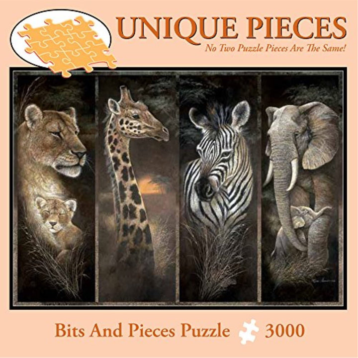 - 3000 Piece Jigsaw - Puzzle Pride of Africa by Artist Ruane Manning - African Jungle Animals: Lions, Giraffes, Elephants and Zebras - 3000 pc Jigsaw