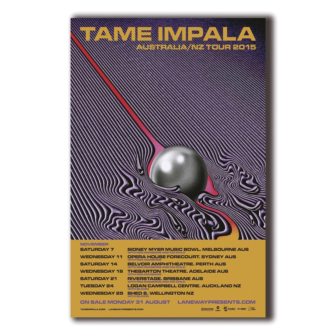 Tame Impala Poster - 16x25 inch Currents Tour 2015 Print Frameless Art Gift 40x63cm