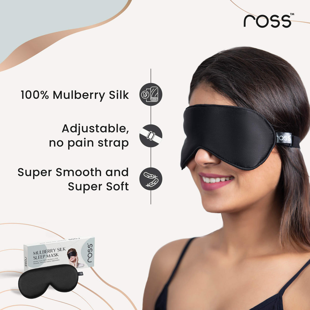Ross 100% Mulberry Silk Sleep Mask Eye Mask, Super Smoo