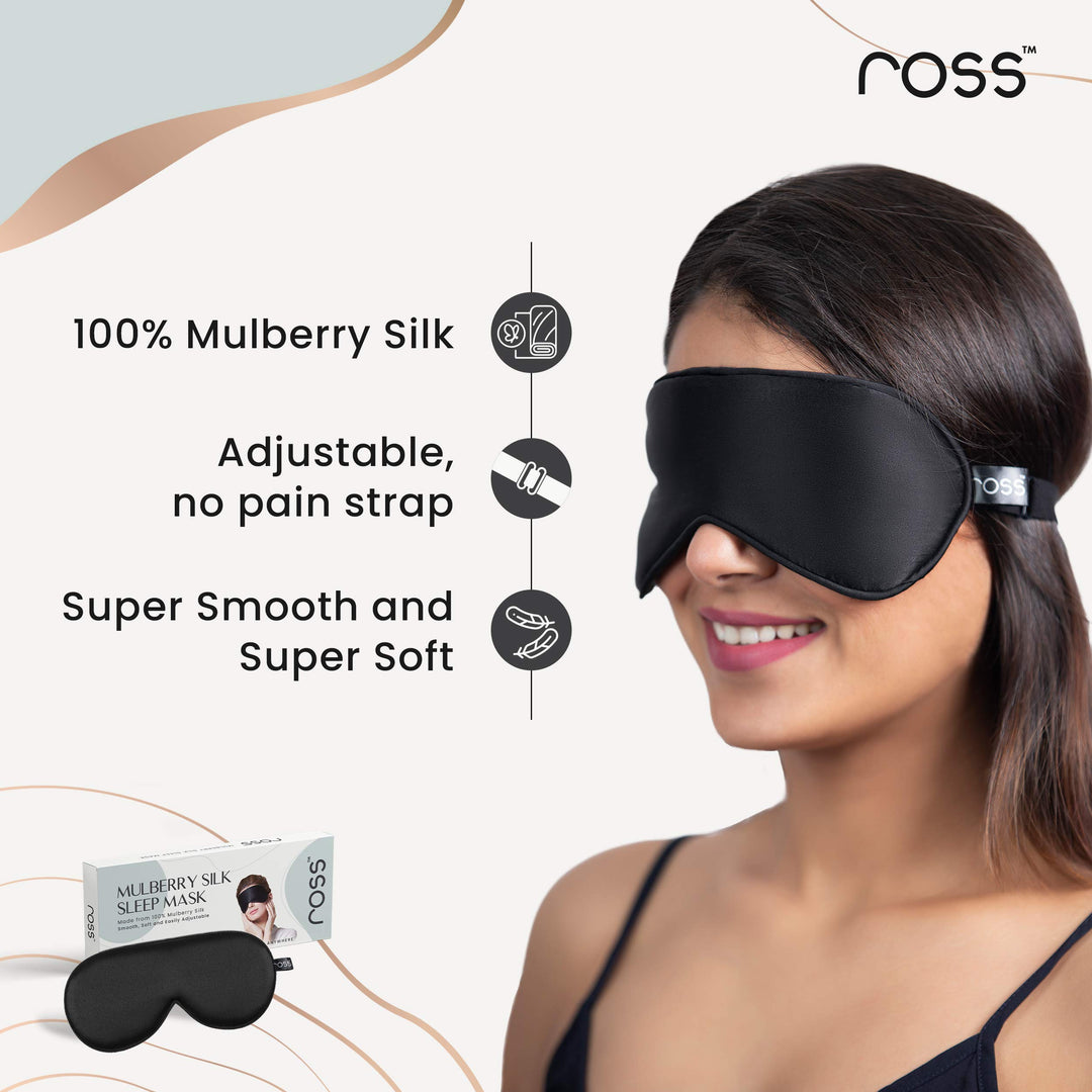 Ross 100% Mulberry Silk Sleep Mask Eye Mask, Super Smoo
