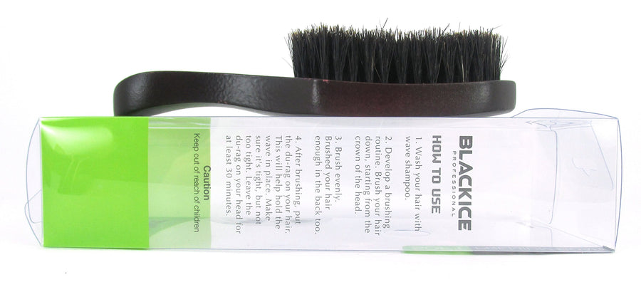 Black Ice Magic Wave 7'' Curved Club Brush Soft Premium Boar by Black Ice