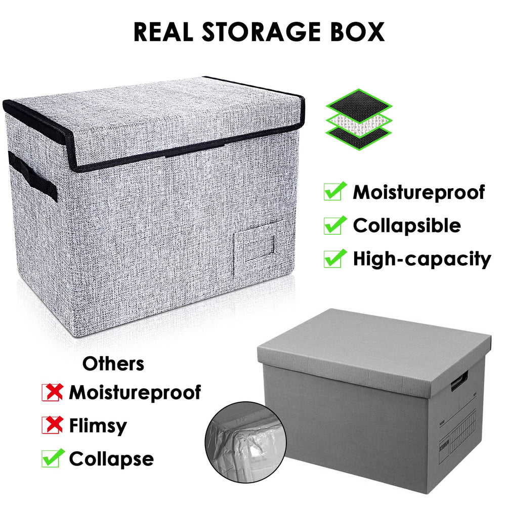 Comic Book Storage, Comic Book Box 15.5 X 7.5 X 11.3, Collapsible Comic Short Box with Lids Holds 150 Comics Heavy Duty Comic Book Bin Container