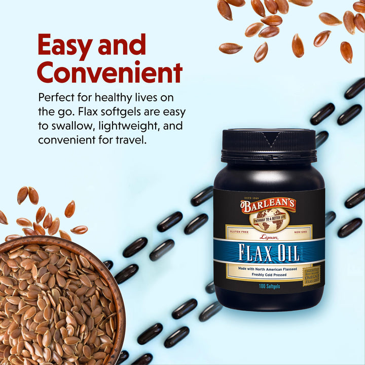 Barlean&#39;s Lignan Flaxseed Oil Softgels, Cold-Pr