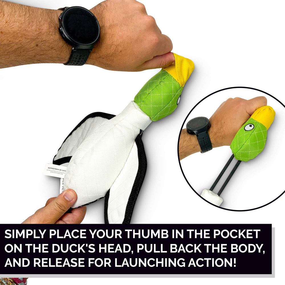 Flying Series Interactive Dog Toys - Large Duck Slingshot Fetching Dog Toy - Floats on Water