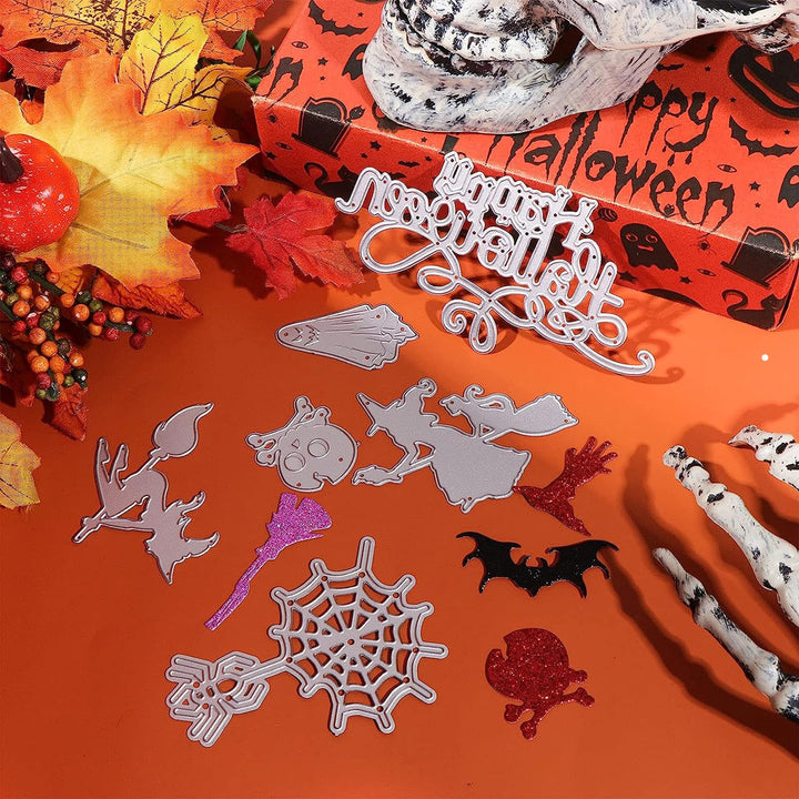 VERSAINSECT ween Metal Cutting Dies DIY Scrapbook Cutting Die Scrapbooking Embossing Cuts Stencil Pumpkin Ghost Bat Pattern Cutting Dies for DIY Halloween Décor Paper Craft