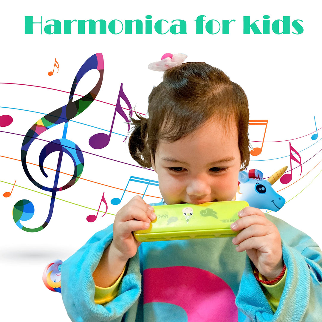 Crafteem Color Blues Harmonica, Key of C for Kids, Children, Toddler and Beginners,10 Hole 20 Tones Musical Instrument Toy Gift
