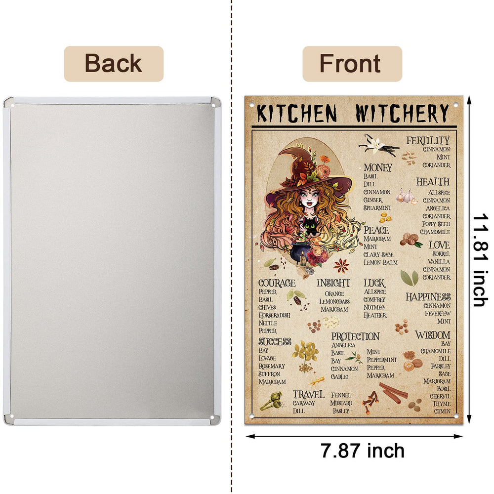 Moxweyeni 2 Pcs Kitchen Witchery for Vintage Metal Sign