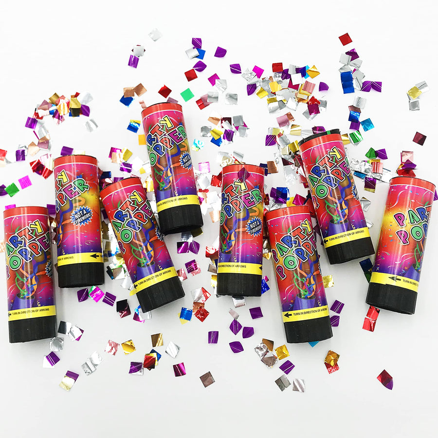 Confetti Poppers Cannons for Wedding Birthday Graduation Baby Shower Kids Fun Party Supplies Decorations and Favors (Colorful)