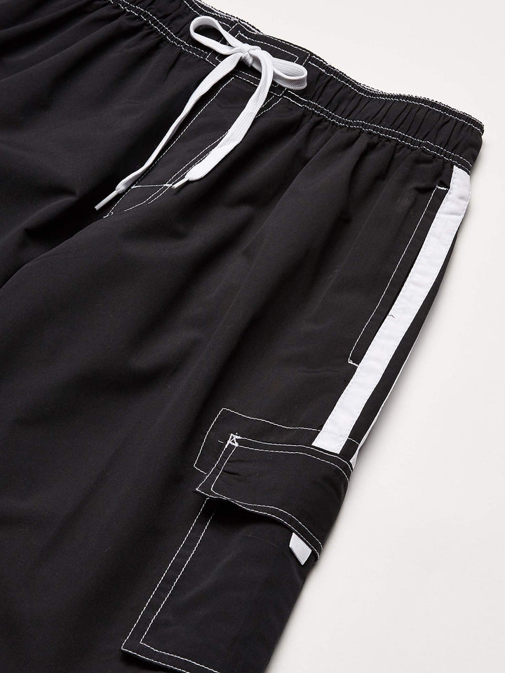 Men&#39;s Mako Core Performance Elastic Waist Swim Trunk, Black, Medium