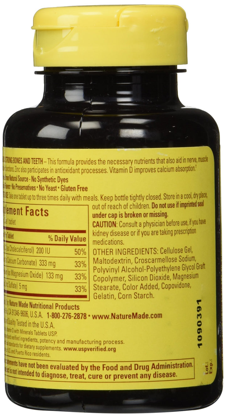 Calcium Magnesium &amp; Zinc Tabs, 100 ct
