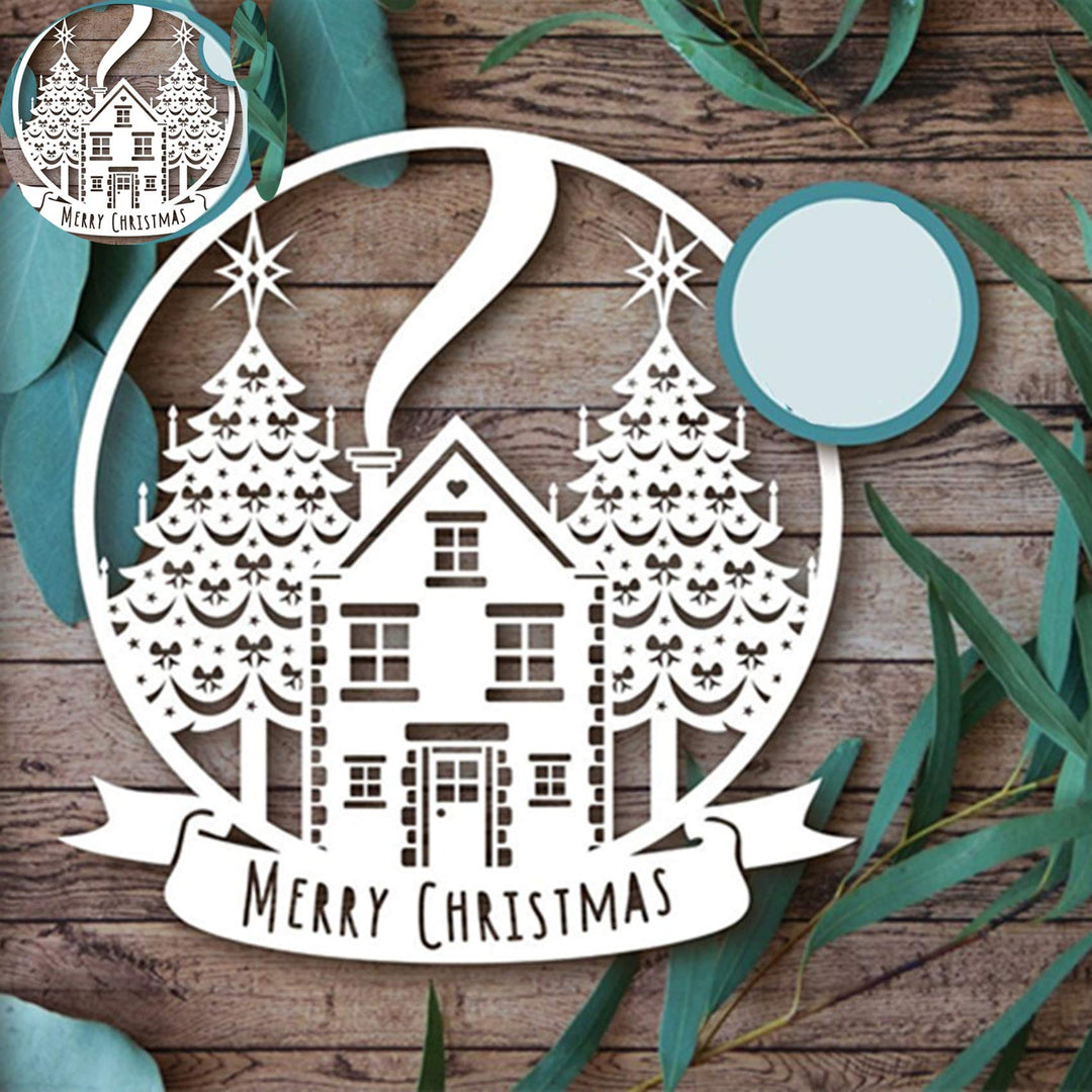Christmas House Tree Metal Die Cuts,Merry Christmas Flower Leaf Star Bowtie Cutting Dies Cut Stencils for DIY Scrapbooking Album Decorative Embossing Paper Dies Card Making