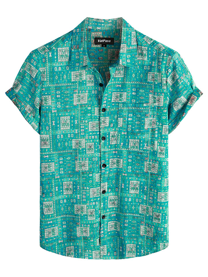 VATPAVE Mens Front Pocket Hawaiian Shirts Casual Floral