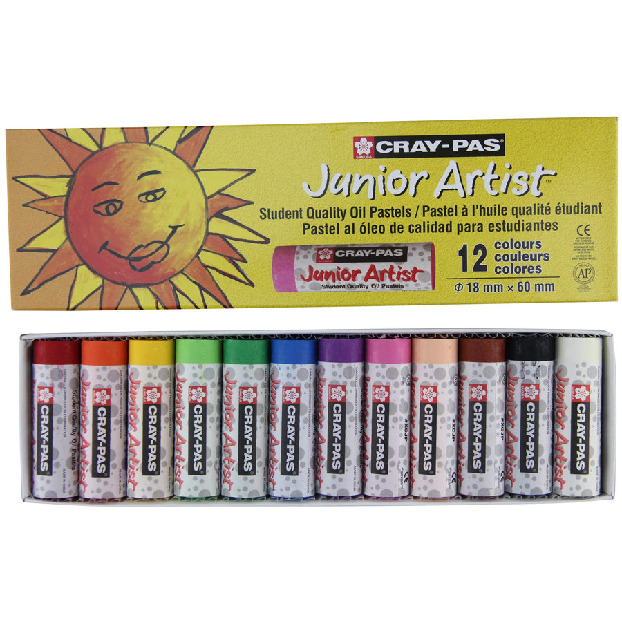 Sakura Cray-Pas Junior Artist Oil Pastels, Assorted Colors, Set of 12