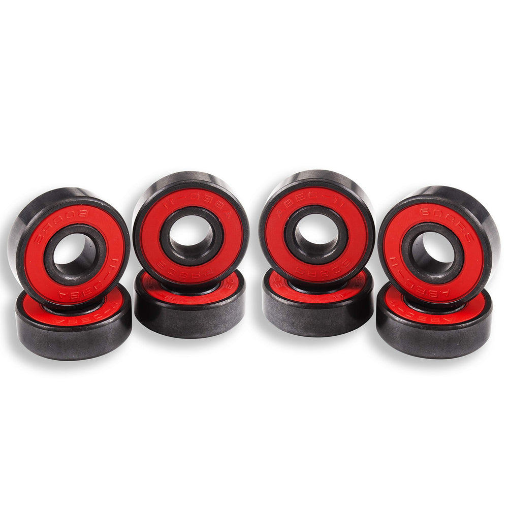 Ceramic Skateboard Bearings High Speed Double Shielded 608 RS ABEC-11 8 Pack Set for Skateboard Trucks Scooters Wheel Roller Skate