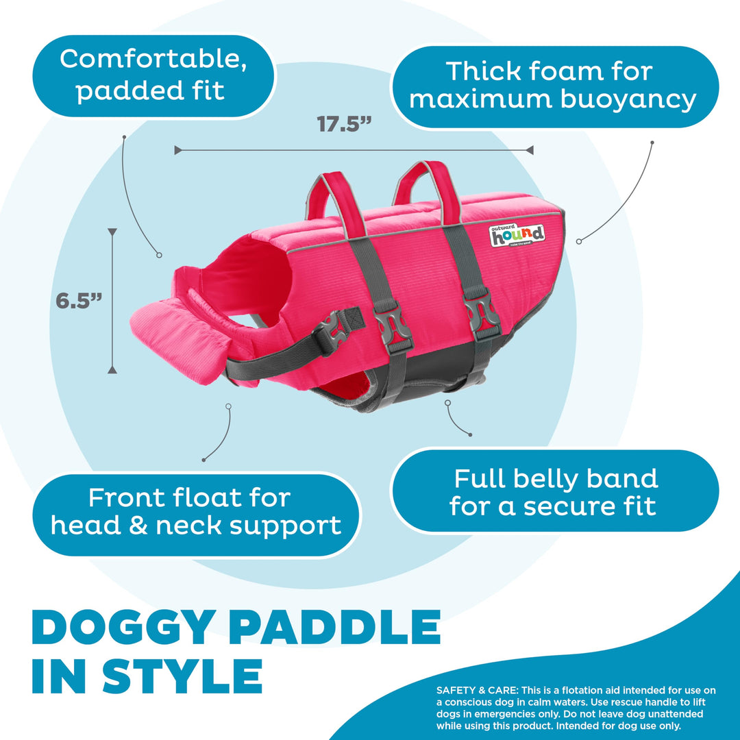 Granby Splash Pink Dog Life Jacket, Large