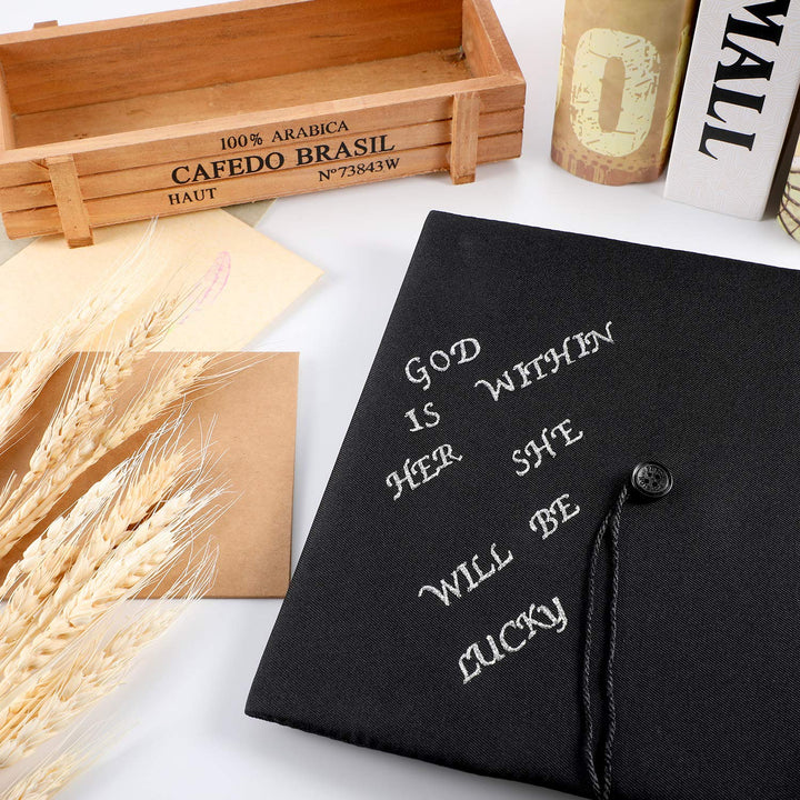 4 Sheets Graduation Cap Decorations Peel and Stick Glit