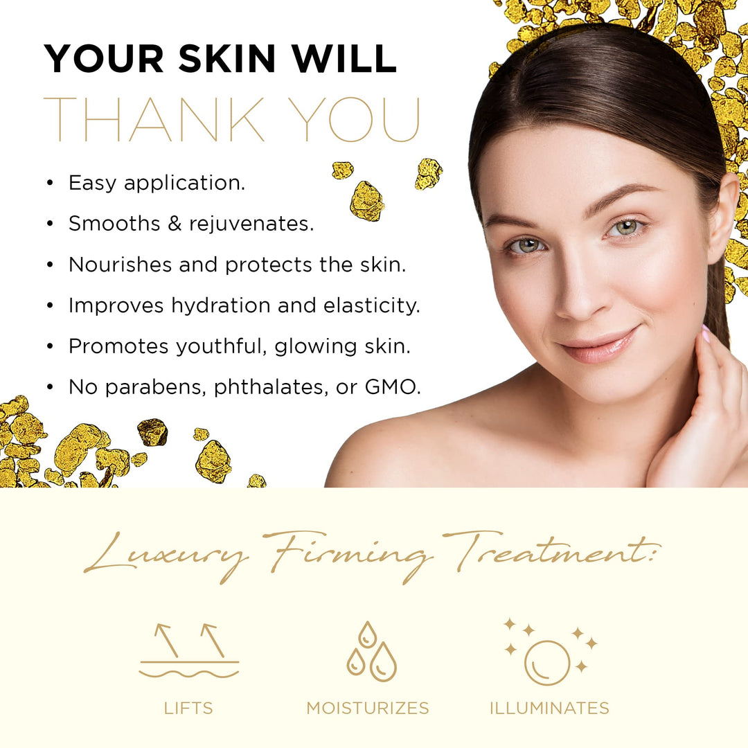 AZURE 24K Gold &amp; Collagen Firming Day Cream - Moisturizing, Illuminating &amp; Lifting | Reduces Wrinkles &amp; Fine Lines | Anti Aging &amp; Toning | Made in Korea - 50mL