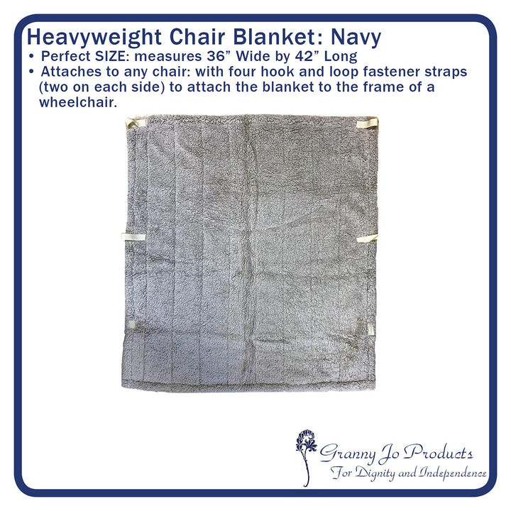 Granny Jo Products Heavyweight Wheelchair Blanket, Navy