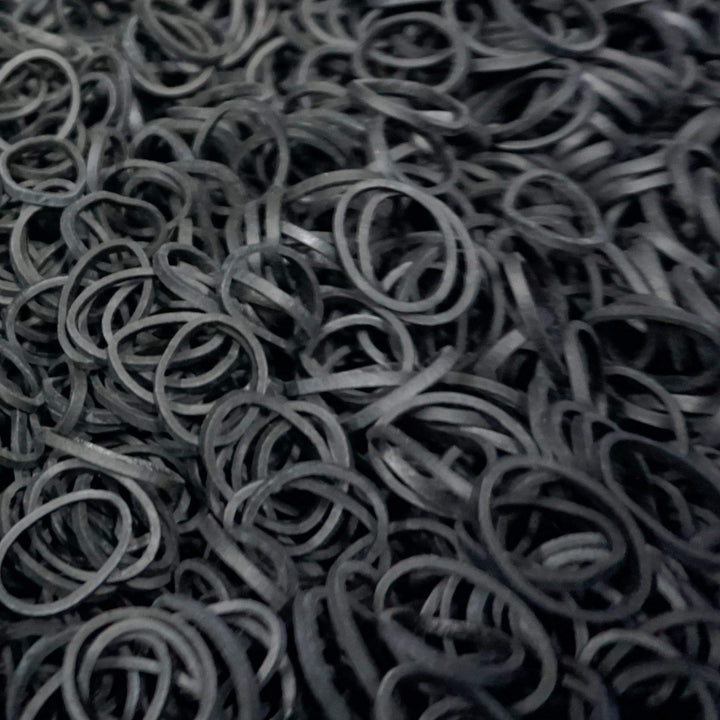 Amelia Beauty 500 Count Elastic Rubber Bands in Re-closable Container (Black)