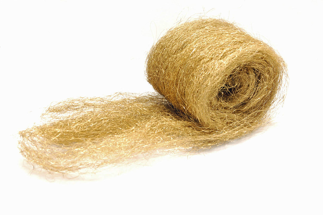 Brass Wool 3.5 Oz Skein/Pad/WAD -. (COARSE Grade) -Made in USA, Pure Brass