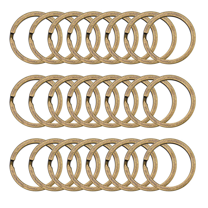 24 Pack Flat Key Rings Metal Split Ring for Home Car Keys Organizations, Jewelry Making, 1 Inch (Bronze)
