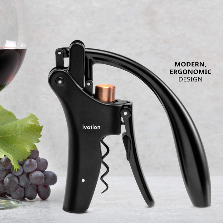 Ivation Wine Bottle Opener | Manual Handheld Corkscrew 